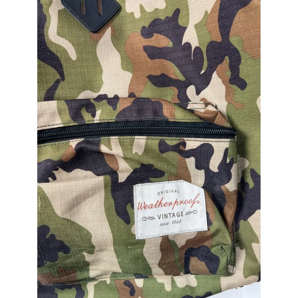 Weatherproof Vintage Kids Camo  Backpack Green Brown Woodland Camouflage NWT